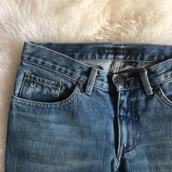 Marc Jacobs Light Wash Distressed Straight Jeans 2 - Picture 4 of 8